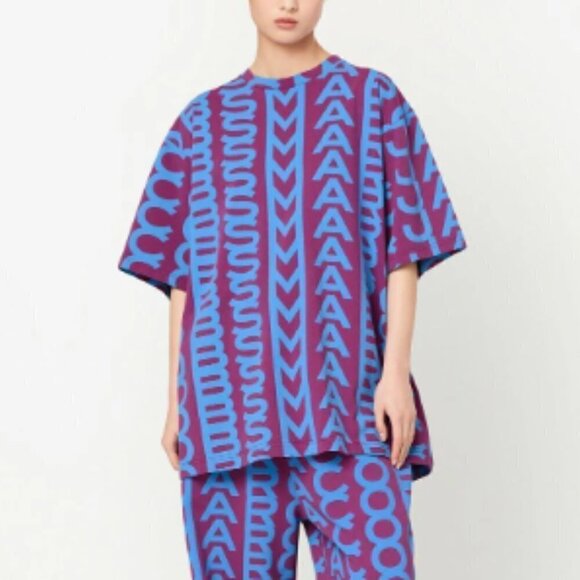 NEW! Marc Jacobs The Monogram Big Tee -Unisex -Blue/Purple - Picture 2 of 6